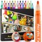 24 Colors Acrylic Paint Pens Markers- Waterproof Paint Pens for Rock Painting,Graffiti, Stone, Ceramic, Glass, Wood, Fabric, Canvas, Porcelain, Metal,Pumpkins,Water Based Quick Dry Non-Toxic No Odor